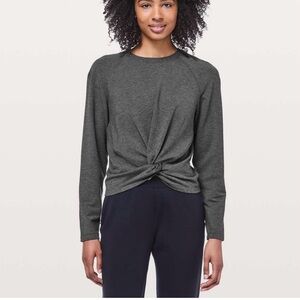 Lululemon Gray Knotted "Tuck and Gather" Women's Sweater
